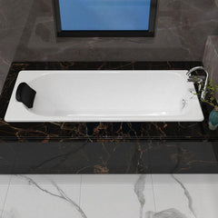 Simple Cast Iron Rectangular Chalk Drop-in Bathtub Soaking Back to Wall, Tub, 47"L x 27.5"W x 16.5"H Bathtubs