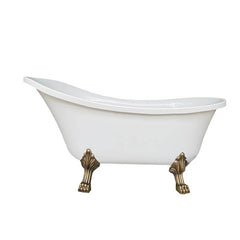 Modern Lucite Elliptical Clawfoot Bathtub with Single Slipper Design for Soaking Bathtubs