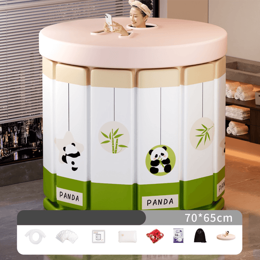 Foldable Adult & Kids Bathing Tub - Cute Panda Design with Excellent Insulation