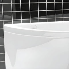 Contemporary White Acrylic Corner Bathtub with Drain for Washroom - 52"L x 30"W x 26"H Tub Left Bathtubs
