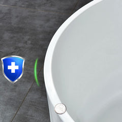 White Acrylic Corner Modern Soaking Bathtub with Slip-Resistant Surface and Drain Assembly Included - Tub with Deck Faucets With Seat 43"L x 35"W x 25"H Bathtubs