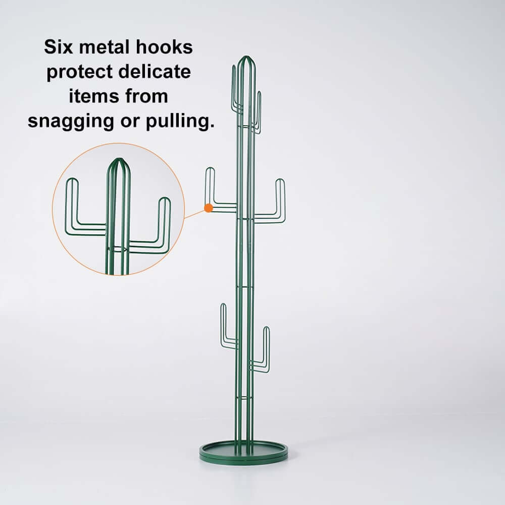 Cactus-Shaped Metal Coat Rack - Modern Freestanding Design