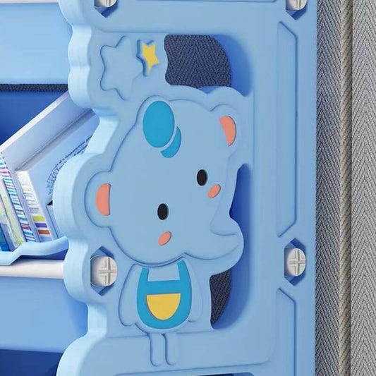 Cartoon-Style Kids Organizer with Slanted Bins and Rounded Frame
