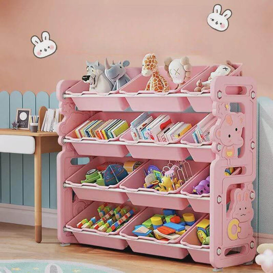 Cartoon-Style Kids Organizer with Slanted Bins and Rounded Frame Main Product Image