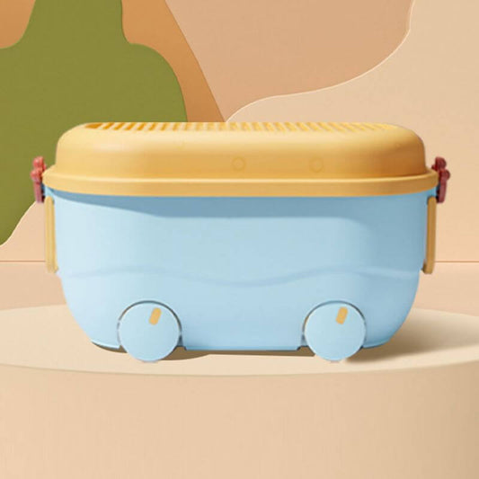 Cartoon-Themed Plastic Toy Organizer with Playtop Lid