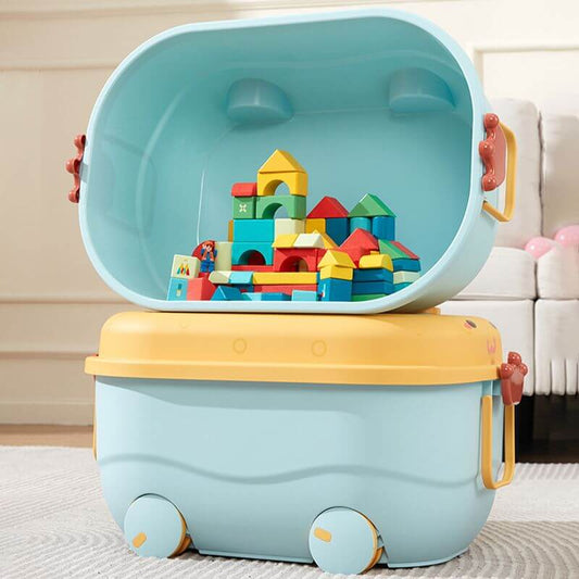 Cartoon-Themed Plastic Toy Organizer with Playtop Lid Main Product Image