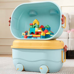 Cartoon-Themed Plastic Toy Organizer with Playtop Lid Main Product Image