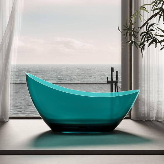 Casual Resin Oval Freestanding Bathtub with Double Slipper Design for Soaking Bathtubs