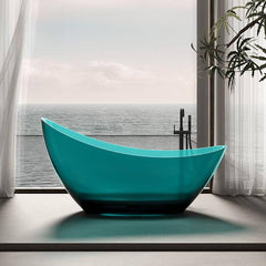 Casual Resin Oval Freestanding Bathtub with Double Slipper Design for Soaking Bathtubs