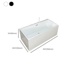 Ink Rectangular Freestanding Bathtub in Contemporary Style with Back to Wall Design, Polymethyl Methacrylate Material, and Soaking Bath Therapy, Tub, 39.4"L x 29.5"W x 24"H Bathtubs