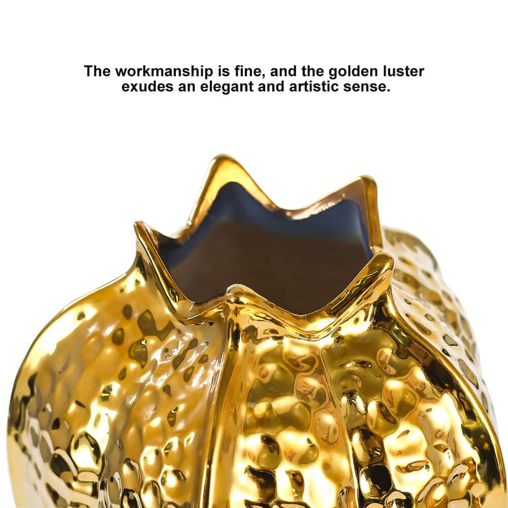 Ceramic Gold Abstract Vase for Indoor Residential Use