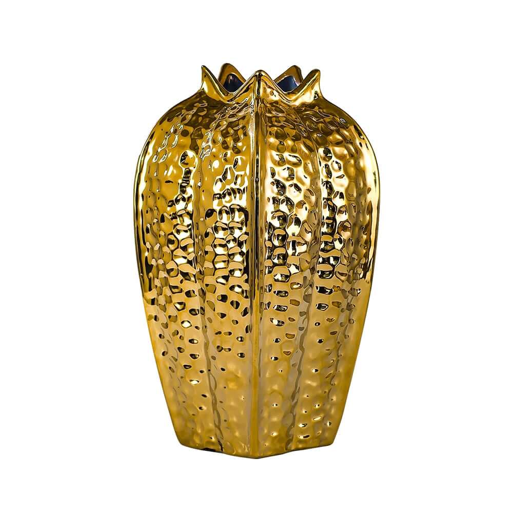 Ceramic Gold Abstract Vase for Indoor Residential Use