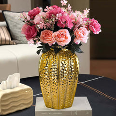 Ceramic Gold Abstract Vase for Indoor Residential Use Main Product Image