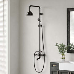 Chester Antique Black Brass Wall Mounted Shower System with Hand Shower