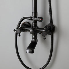 Chester Antique Black Brass Wall Mounted Shower System with Hand Shower