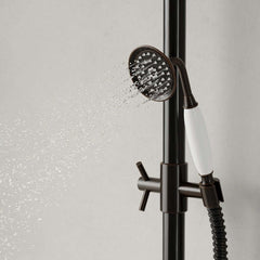 Chester Antique Black Brass Wall Mounted Shower System with Hand Shower