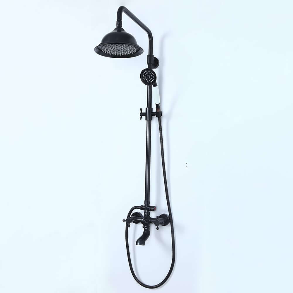 Chester Antique Black Brass Wall Mounted Shower System with Hand Shower