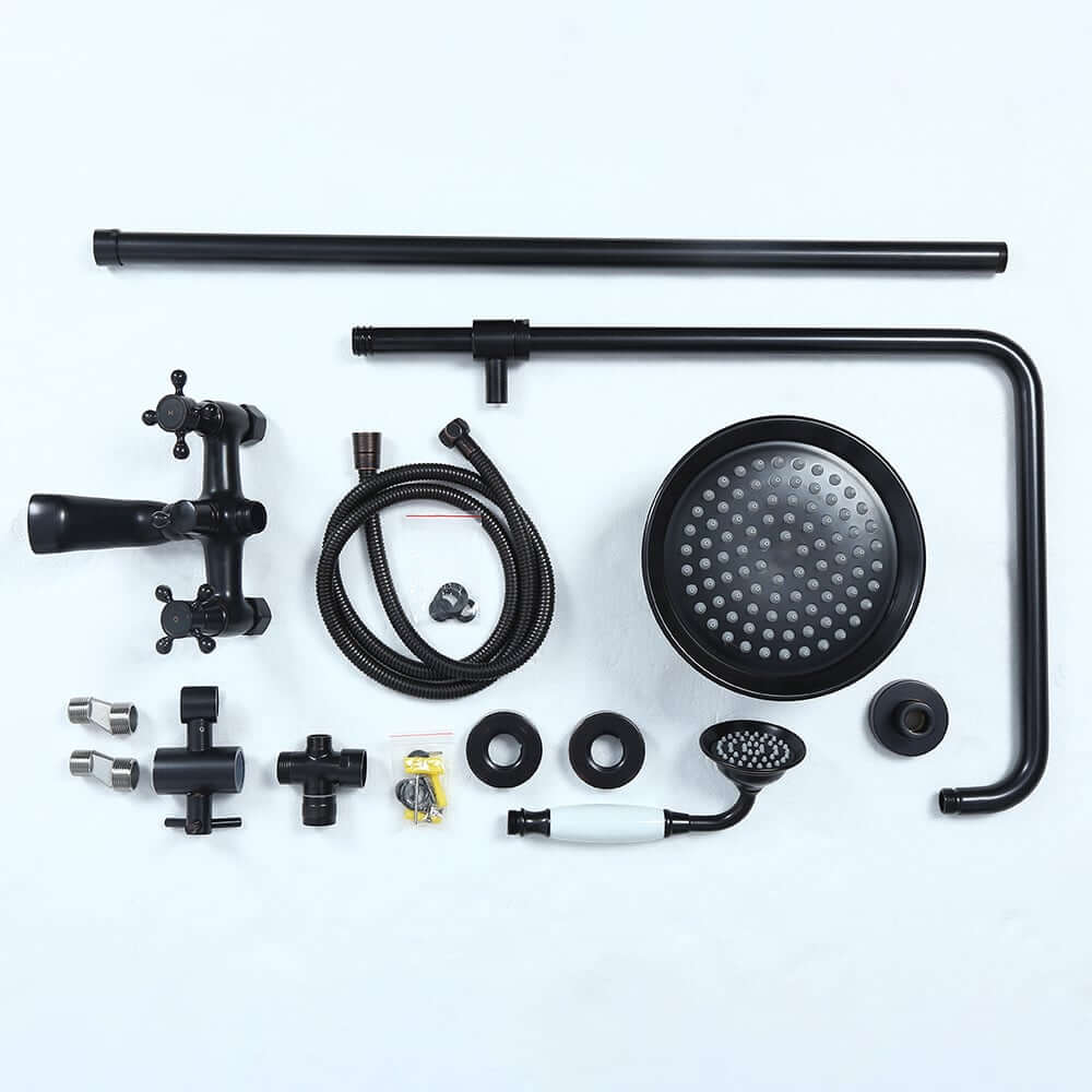 Chester Antique Black Brass Wall Mounted Shower System with Hand Shower