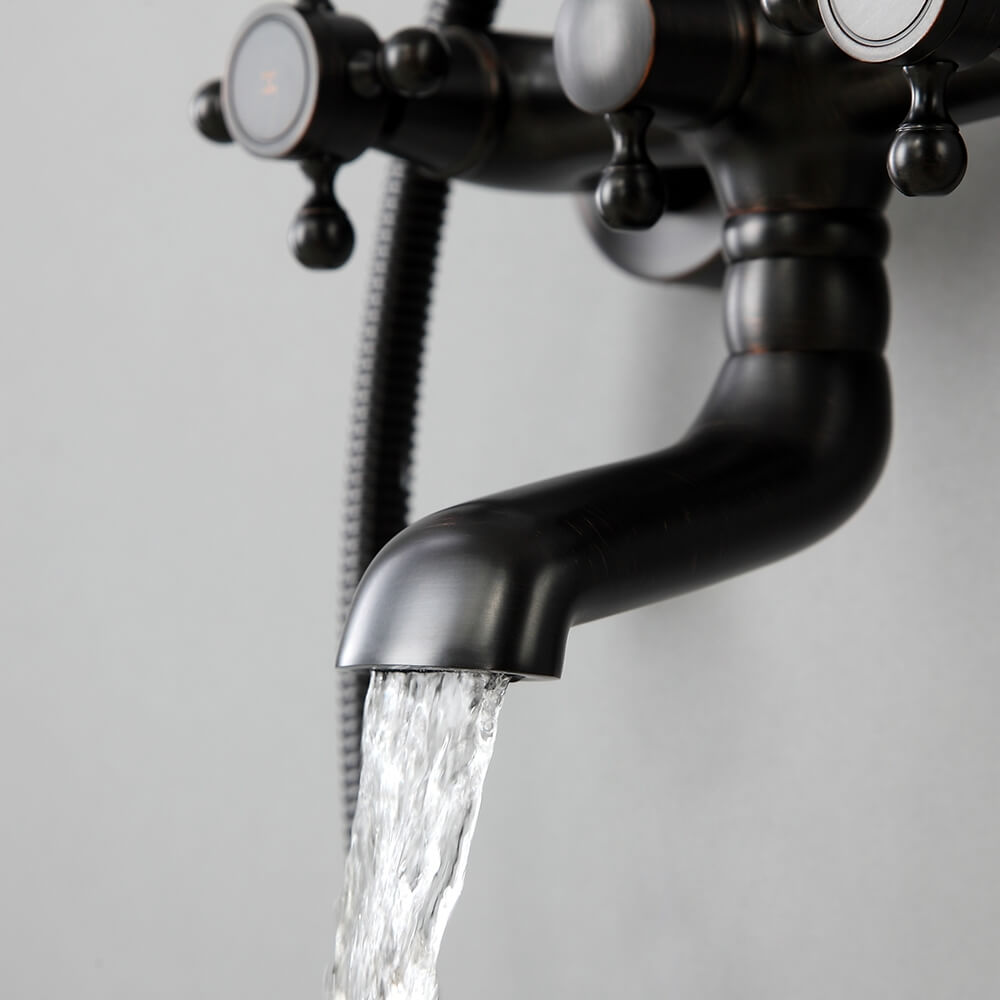 Chester Antique Black Brass Wall Mounted Shower System with Hand Shower