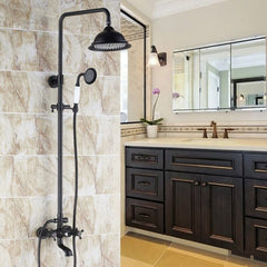 Chester Antique Black Brass Wall Mounted Shower System with Hand Shower Main Product Image