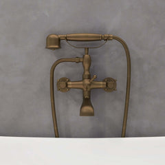 Chester Collection Wall Mounted Brass Tub Filler with Hand Shower