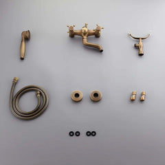 Chester Collection Wall Mounted Brass Tub Filler with Hand Shower