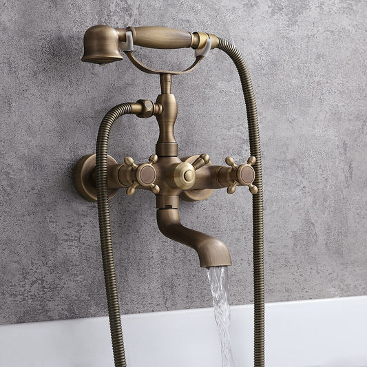 Chester Collection Wall Mounted Brass Tub Filler with Hand Shower