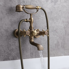 Chester Collection Wall Mounted Brass Tub Filler with Hand Shower