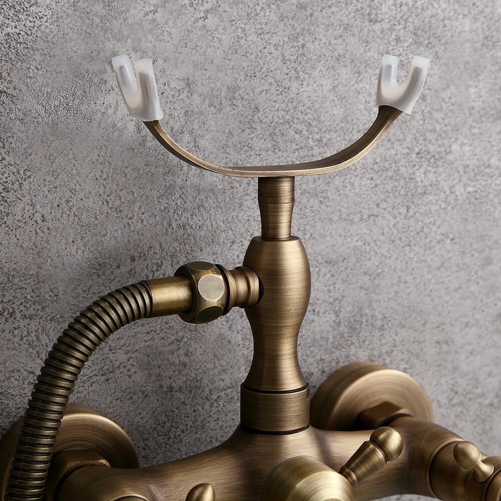 Chester Collection Wall Mounted Brass Tub Filler with Hand Shower