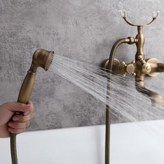 Chester Collection Wall Mounted Brass Tub Filler with Hand Shower