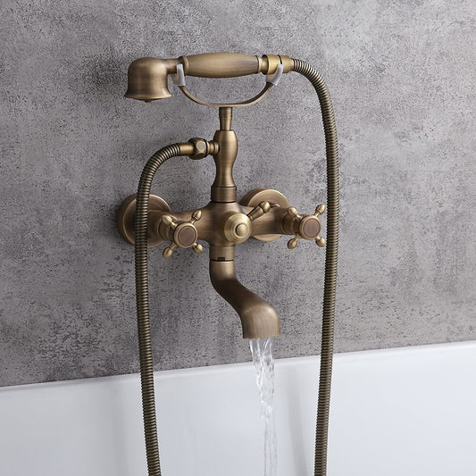 Chester Collection Wall Mounted Brass Tub Filler with Hand Shower Main Product Image