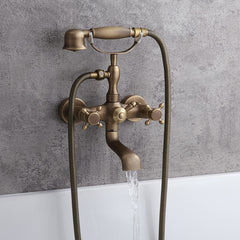 Chester Collection Wall Mounted Brass Tub Filler with Hand Shower Main Product Image