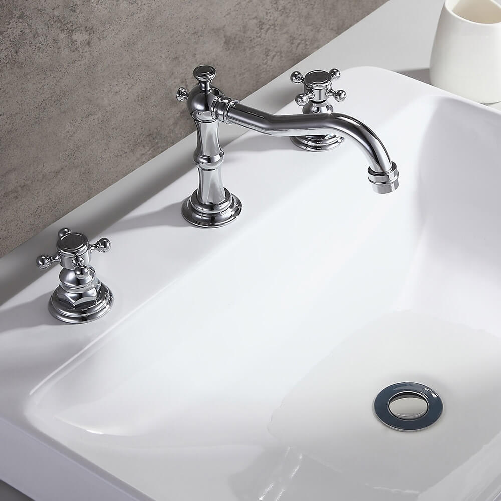 Chester Traditional Widespread Bathroom Faucet in Chrome