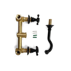 Chester Wall Mounted Bathroom Faucet in Antique Black Brass