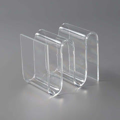 Clear Acrylic End Table With Storage Shelves, Minimalist Design