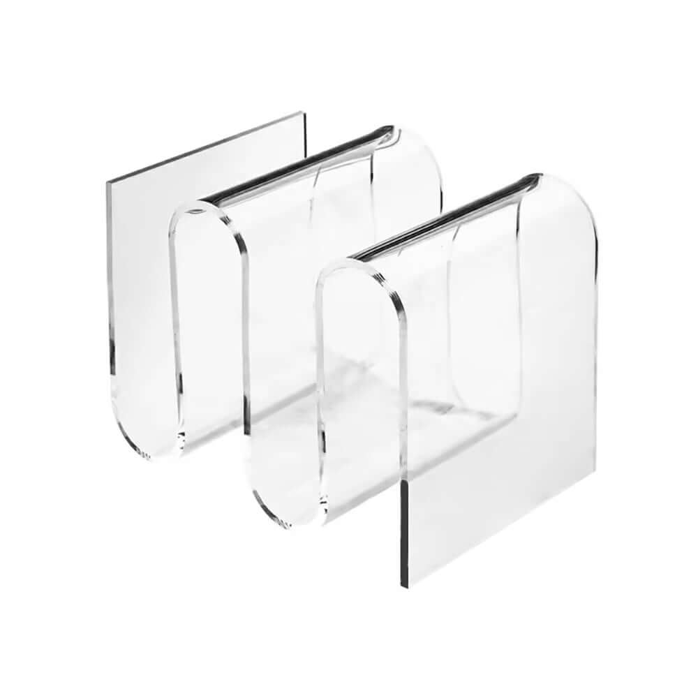 Clear Acrylic End Table With Storage Shelves, Minimalist Design