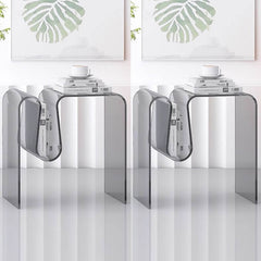 Clear and Colored Acrylic End Table with Integrated Magazine Rack