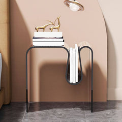 Clear and Colored Acrylic End Table with Integrated Magazine Rack