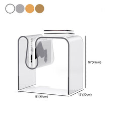 Clear and Colored Acrylic End Table with Integrated Magazine Rack Dimensions