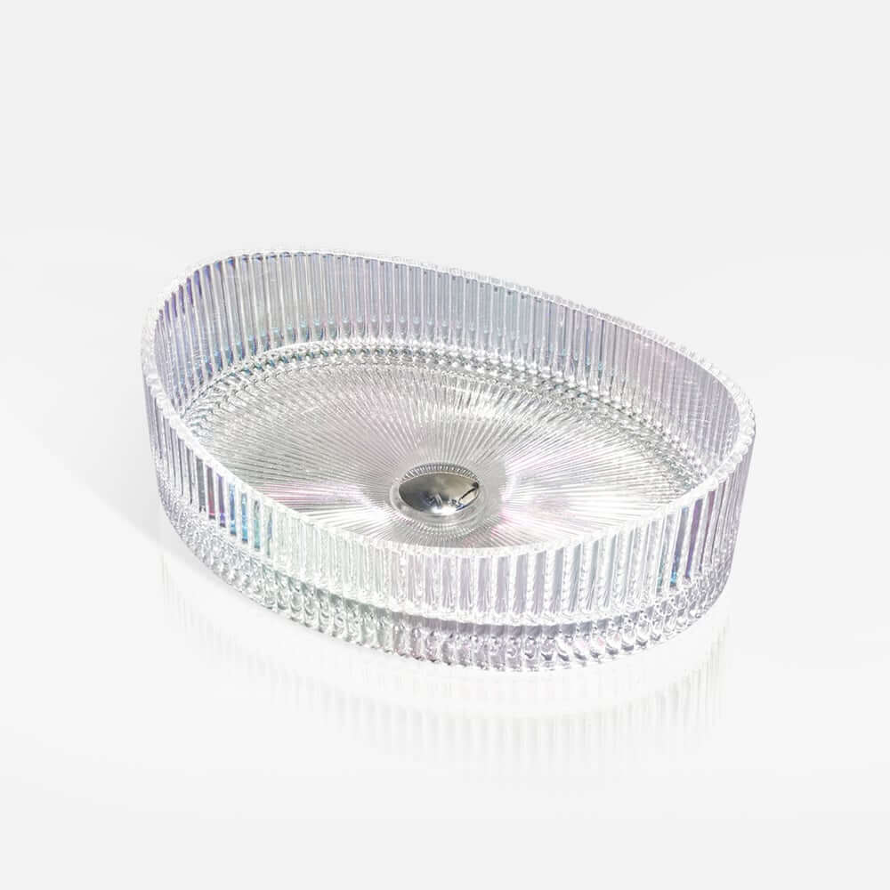 Clear Glass Oval Vessel Sink - Modern Luxury Bathroom Design