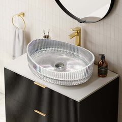 Clear Glass Oval Vessel Sink - Modern Luxury Bathroom Design Main Product Image