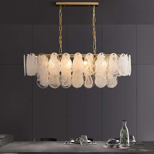 Cloud Glass 8-Light Tiered Pendant Light in Gold Finish Main Product Image