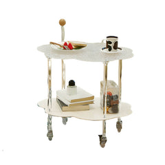 Cloud-Inspired Acrylic Accent Table with Storage Base