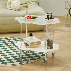 Cloud-Inspired Acrylic Accent Table with Storage Base