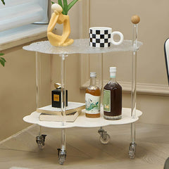 Cloud-Inspired Acrylic Accent Table with Storage Base