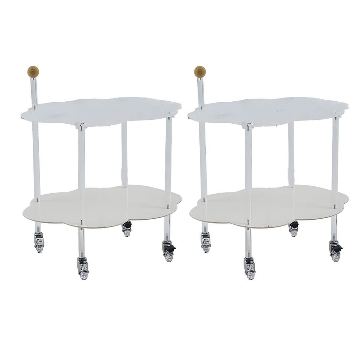 Cloud-Inspired Acrylic Accent Table with Storage Base