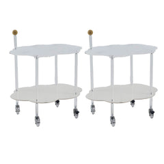 Cloud-Inspired Acrylic Accent Table with Storage Base
