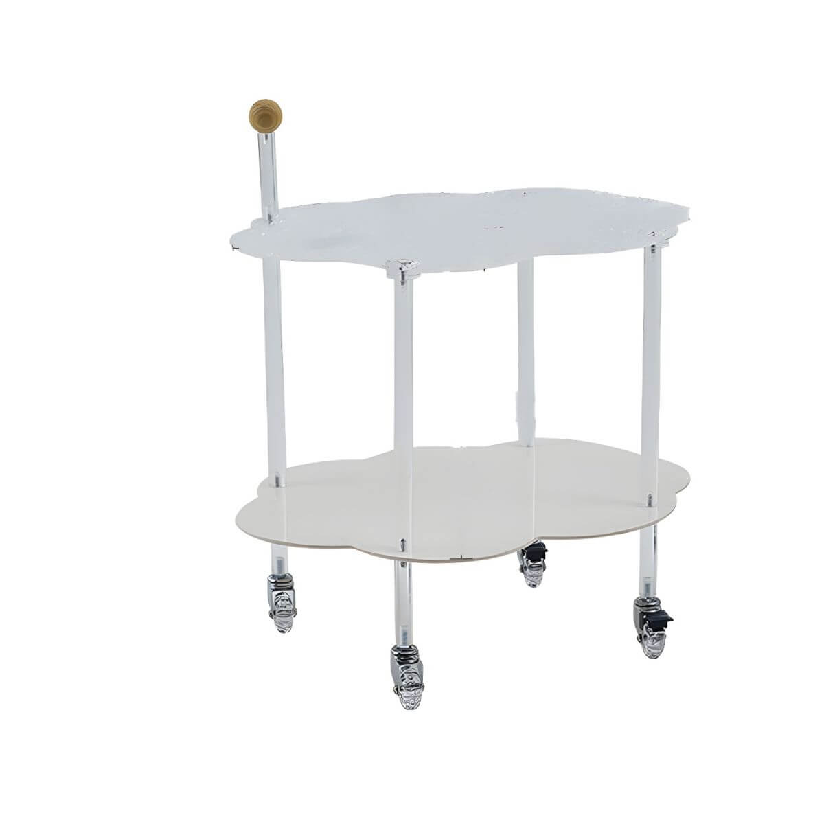 Cloud-Inspired Acrylic Accent Table with Storage Base