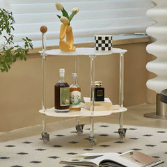 Cloud-Inspired Acrylic Accent Table with Storage Base