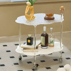 Cloud-Inspired Acrylic Accent Table with Storage Base Main Product Image